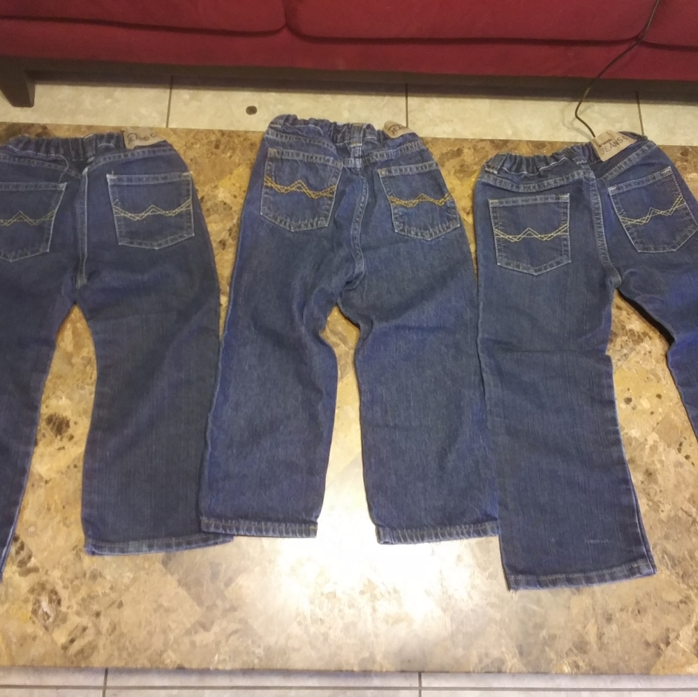 3 pairs boys wrangler blue jeans size 4